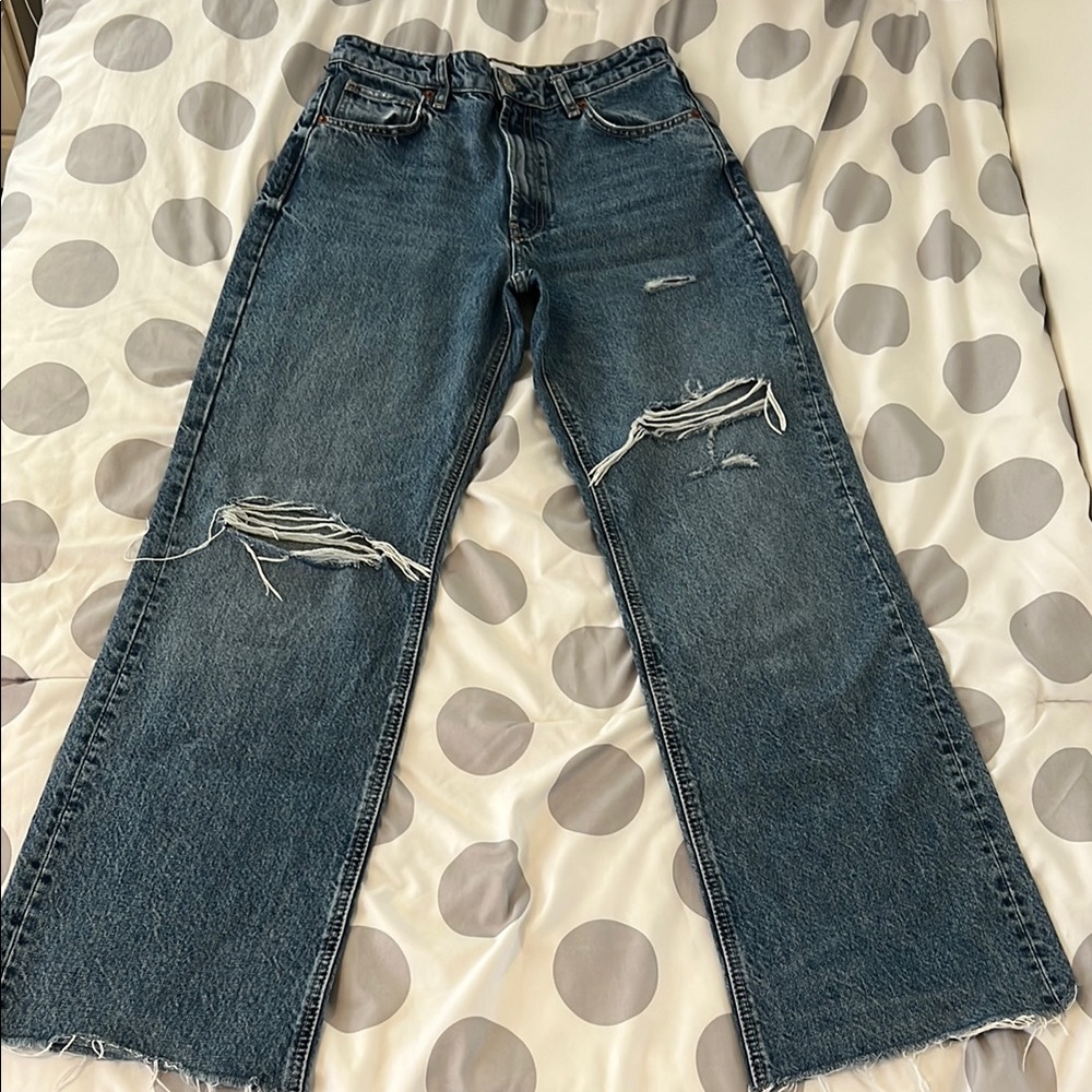 Zara High Rise Blue Jeans